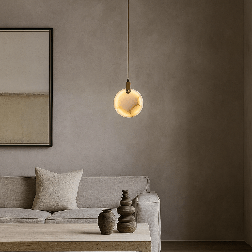 Moonshade Natural Marble Pendant Light - fovolighting