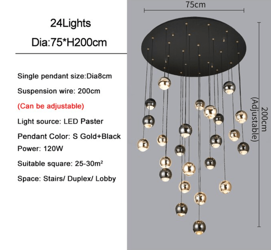 Multi Pendant Modern Foyer Chandelier - fovolighting