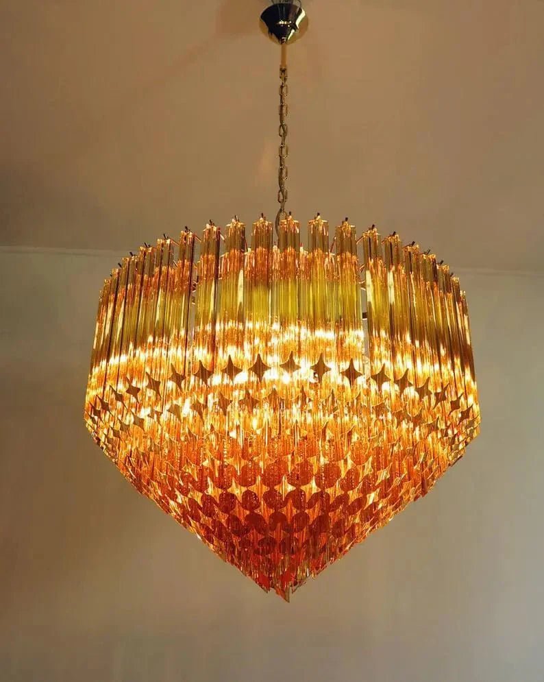 Murana Glass Chandelier – Amber - fovolighting
