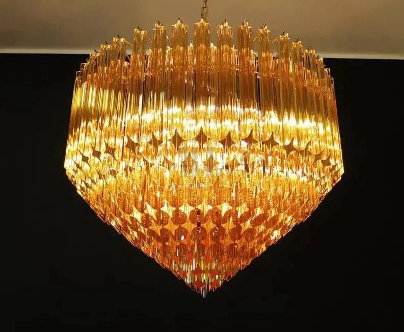 Murana Glass Chandelier – Amber - fovolighting