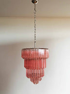 Murano Chandelier – 112 prisms – Pink - fovolighting