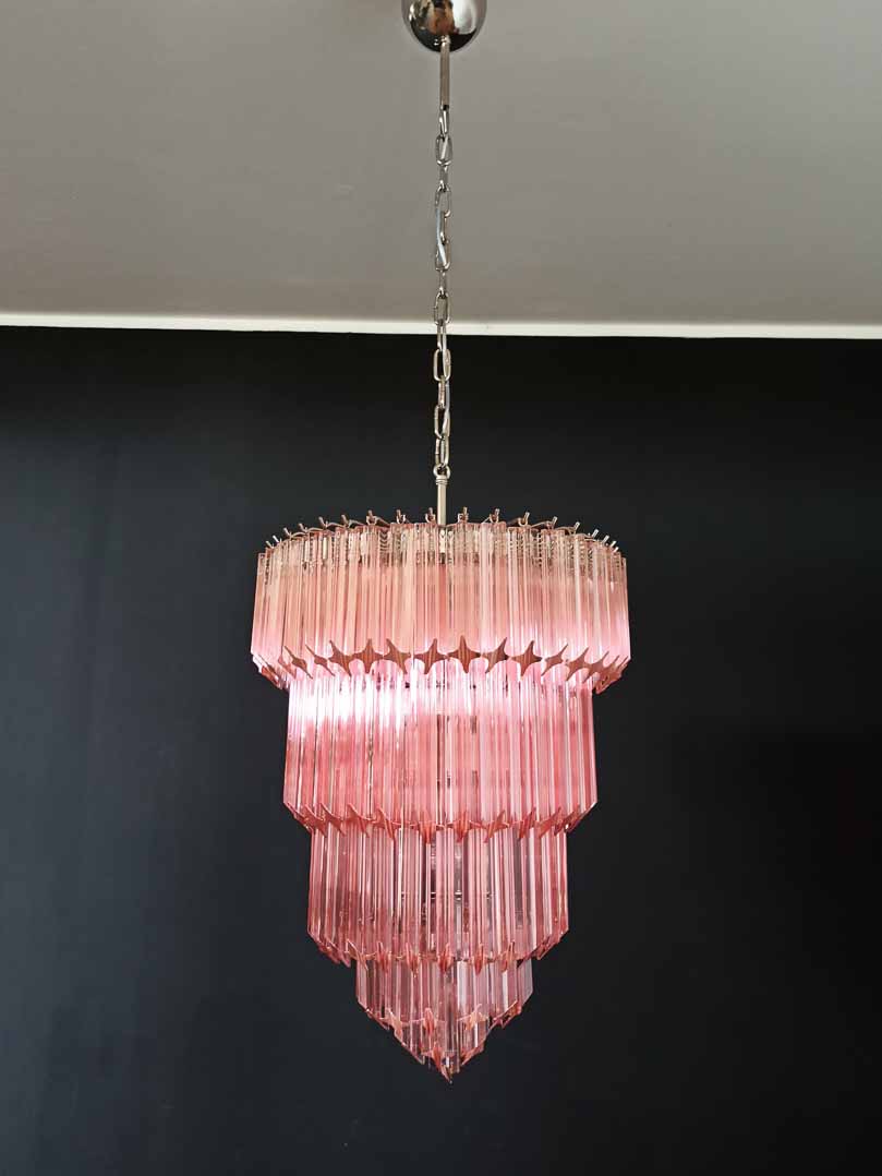 Murano Chandelier – 112 prisms – Pink - fovolighting