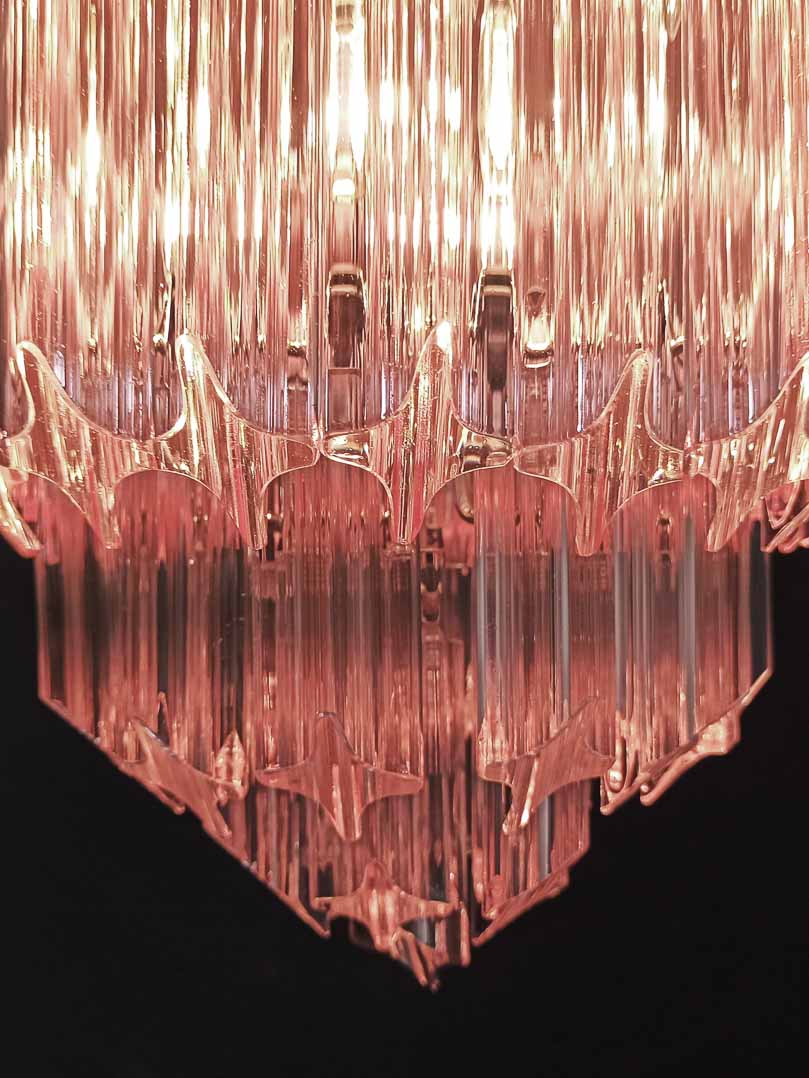 Murano Chandelier – 112 prisms – Pink - fovolighting