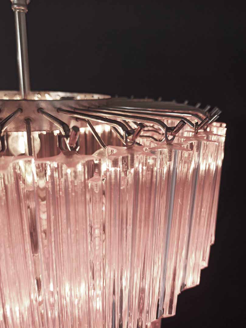 Murano Chandelier – 112 prisms – Pink - fovolighting