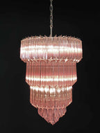 Murano Chandelier – 112 prisms – Pink - fovolighting