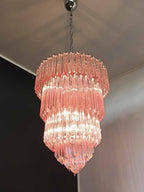 Murano Chandelier – 112 prisms – Pink - fovolighting