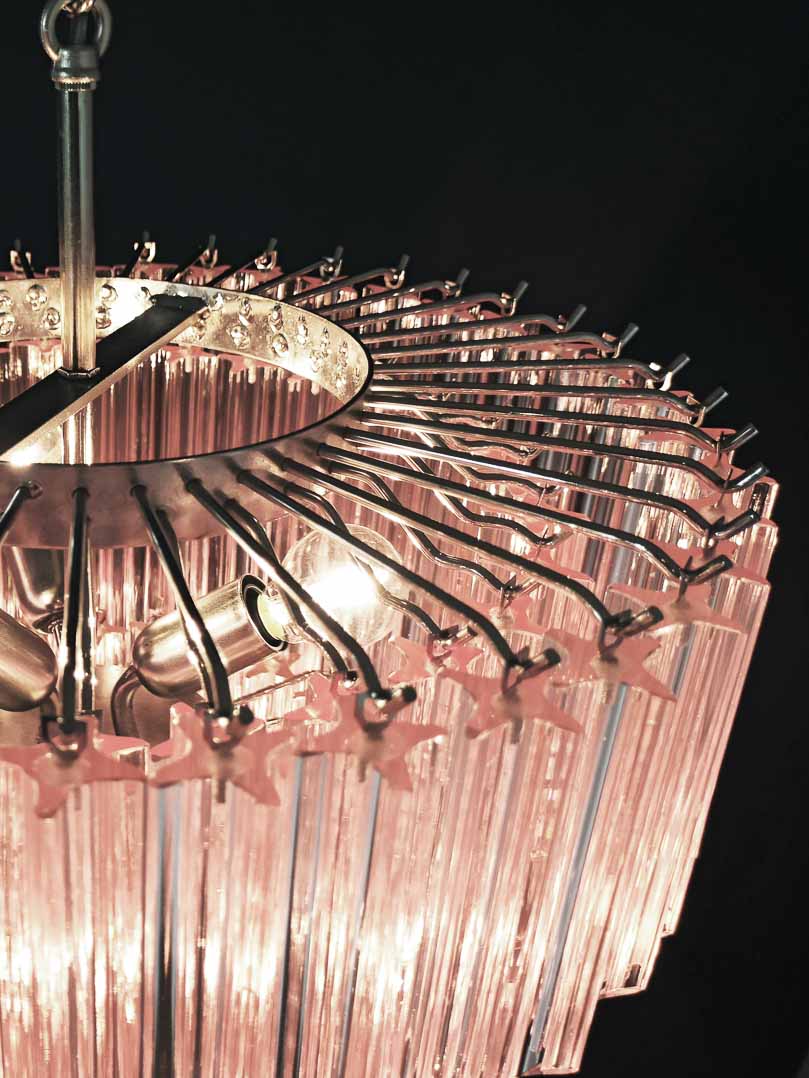 Murano Chandelier – 112 prisms – Pink - fovolighting