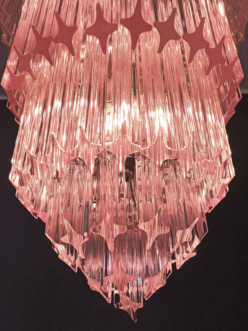 Murano Chandelier – 112 prisms – Pink - fovolighting