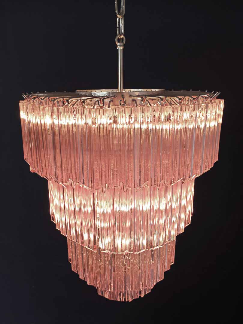 Murano Chandelier – 112 prisms – Pink - fovolighting
