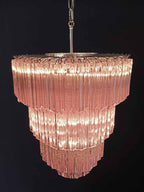 Murano Chandelier – 112 prisms – Pink - fovolighting