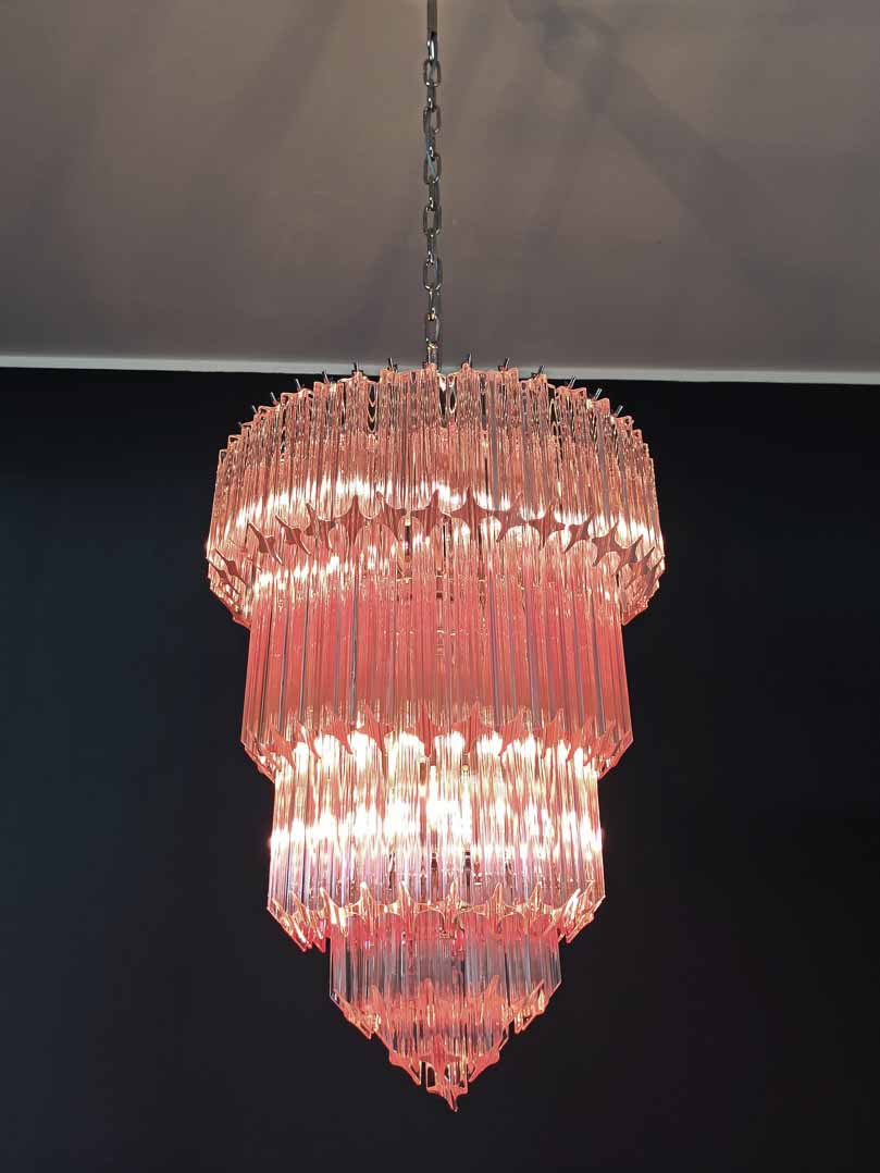 Murano Chandelier – 112 prisms – Pink - fovolighting