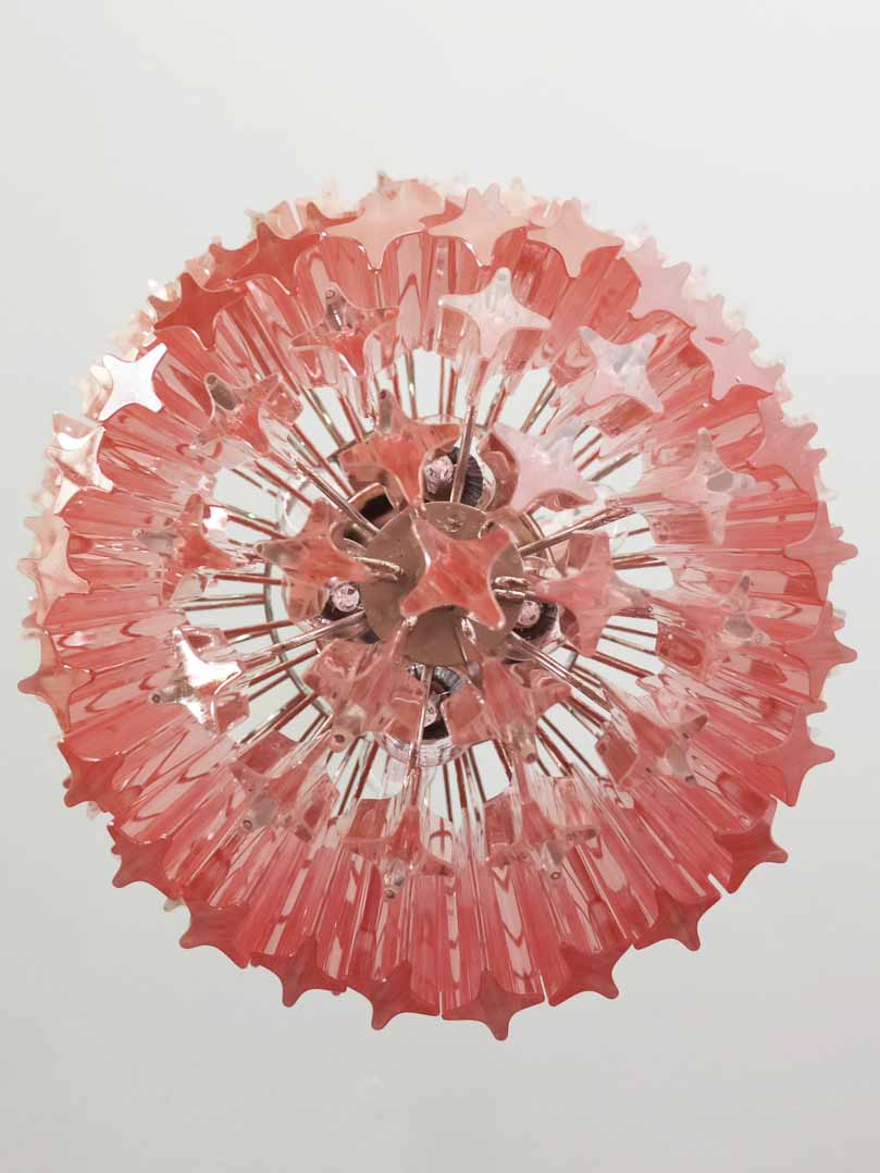 Murano Chandelier – 112 prisms – Pink - fovolighting