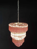 Murano Chandelier – 112 prisms – Pink - fovolighting