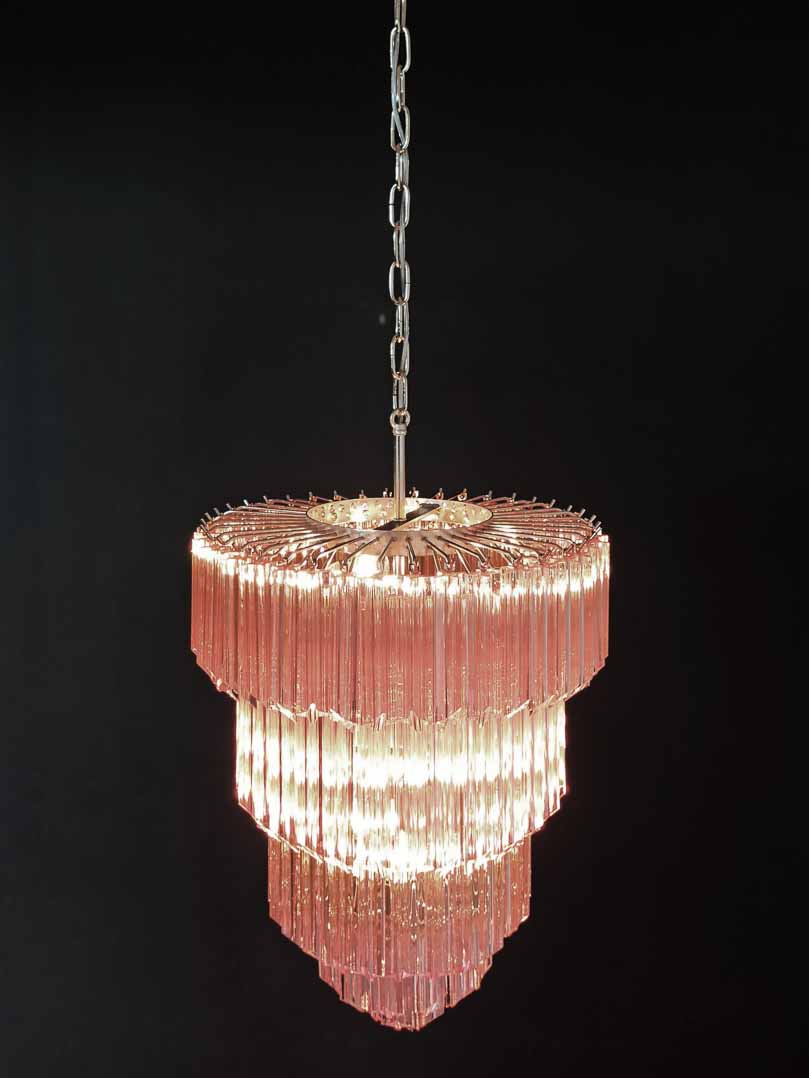 Murano Chandelier – 112 prisms – Pink - fovolighting