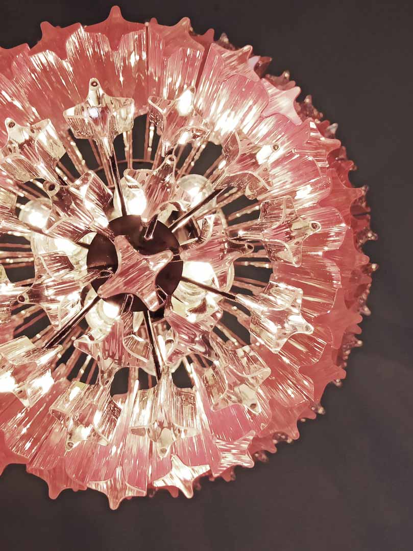 Murano Chandelier – 112 prisms – Pink - fovolighting