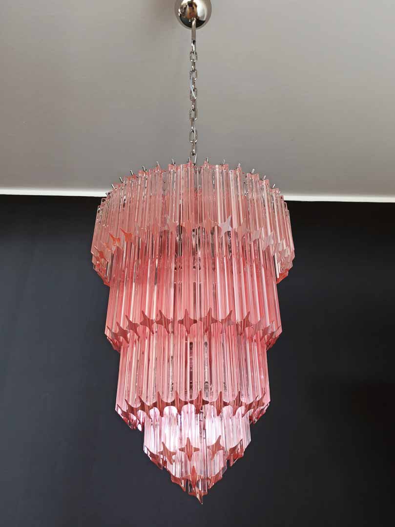 Murano Chandelier – 112 prisms – Pink - fovolighting