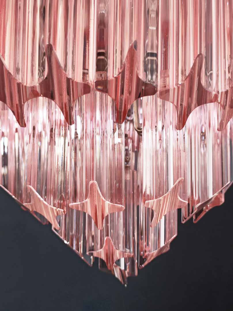 Murano Chandelier – 112 prisms – Pink - fovolighting