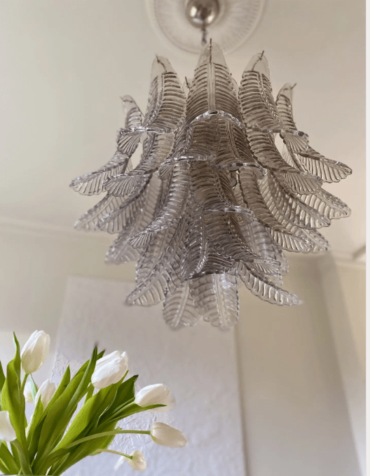 Murano Chandelier – 36 glass leaves – Smoked - fovolighting