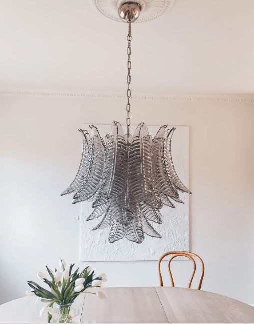 Murano Chandelier – 36 glass leaves – Smoked - fovolighting
