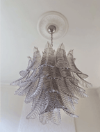 Murano Chandelier – 36 glass leaves – Smoked - fovolighting
