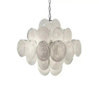 Murano Chandelier 36 White Disks - fovolighting