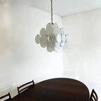 Murano Chandelier 36 White Disks - fovolighting