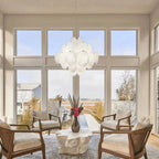 Murano Chandelier 36 White Disks - fovolighting