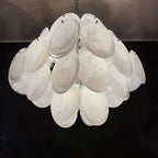 Murano Chandelier 36 White Disks - fovolighting