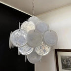 Murano Chandelier 36 White Disks - fovolighting