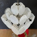 Murano Chandelier 36 White Disks - fovolighting
