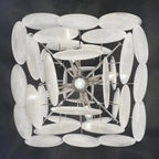 Murano Chandelier 36 White Disks - fovolighting