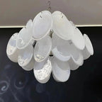 Murano Chandelier 36 White Disks - fovolighting