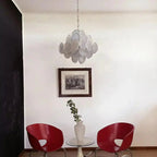 Murano Chandelier 36 White Disks - fovolighting