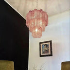 Murano Chandelier – 48 tubes – Alabaster Pink - fovolighting