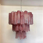 Murano Chandelier – 48 tubes – Alabaster Pink - fovolighting