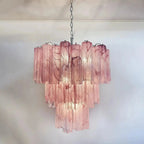 Murano Chandelier – 48 tubes – Alabaster Pink - fovolighting