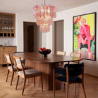 Murano Chandelier – 48 tubes – Alabaster Pink - fovolighting