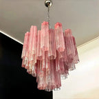 Murano Chandelier – 48 tubes – Alabaster Pink - fovolighting