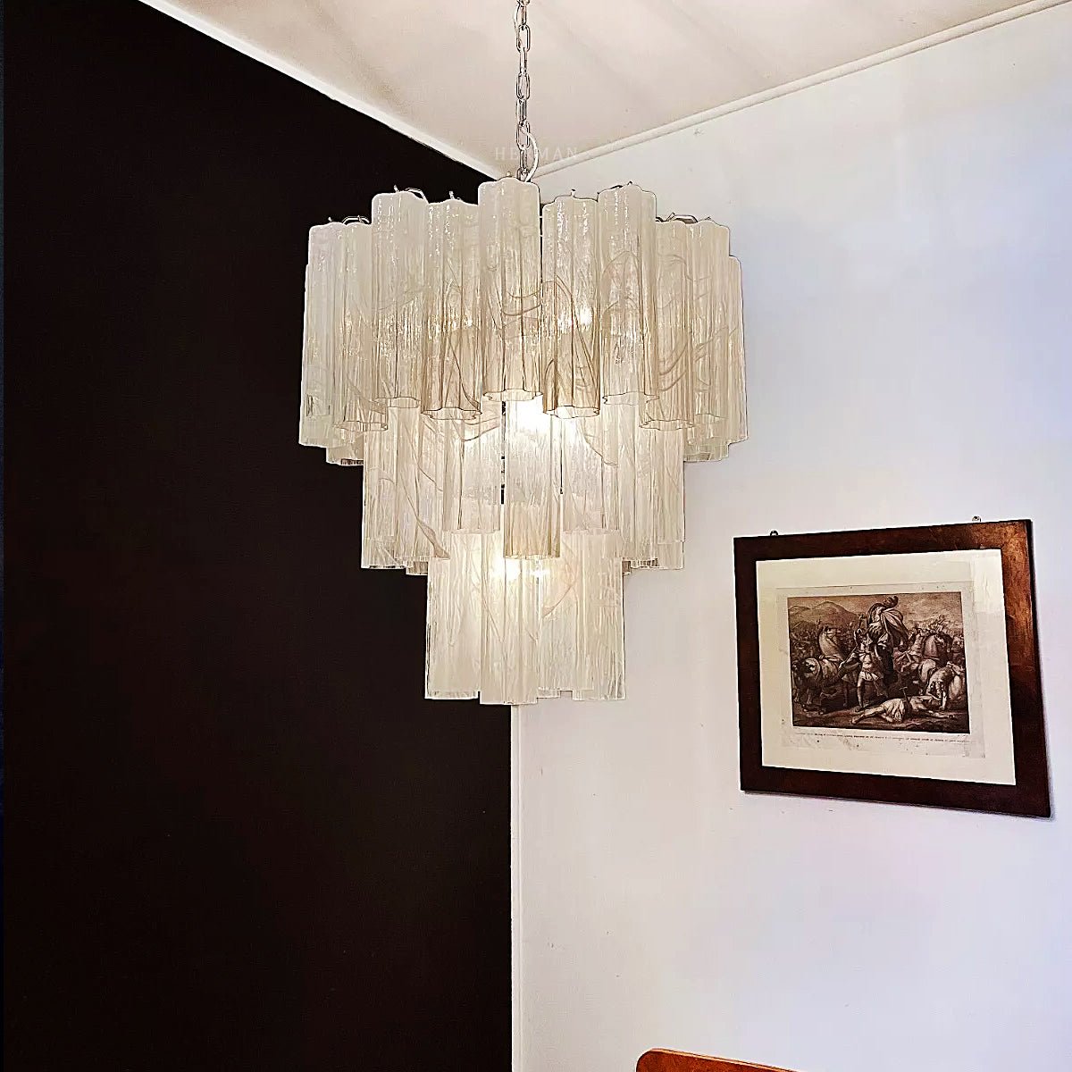 Murano Chandelier – 48 tubes – Alabaster White - fovolighting
