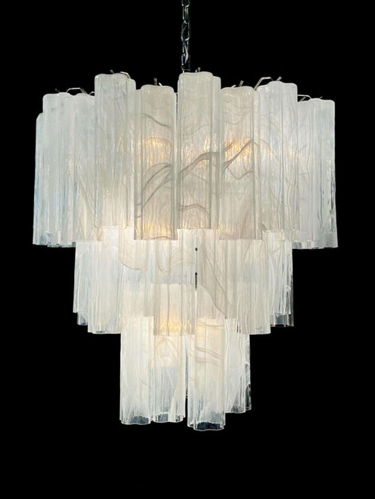 Murano Chandelier – 48 tubes – Alabaster White - fovolighting