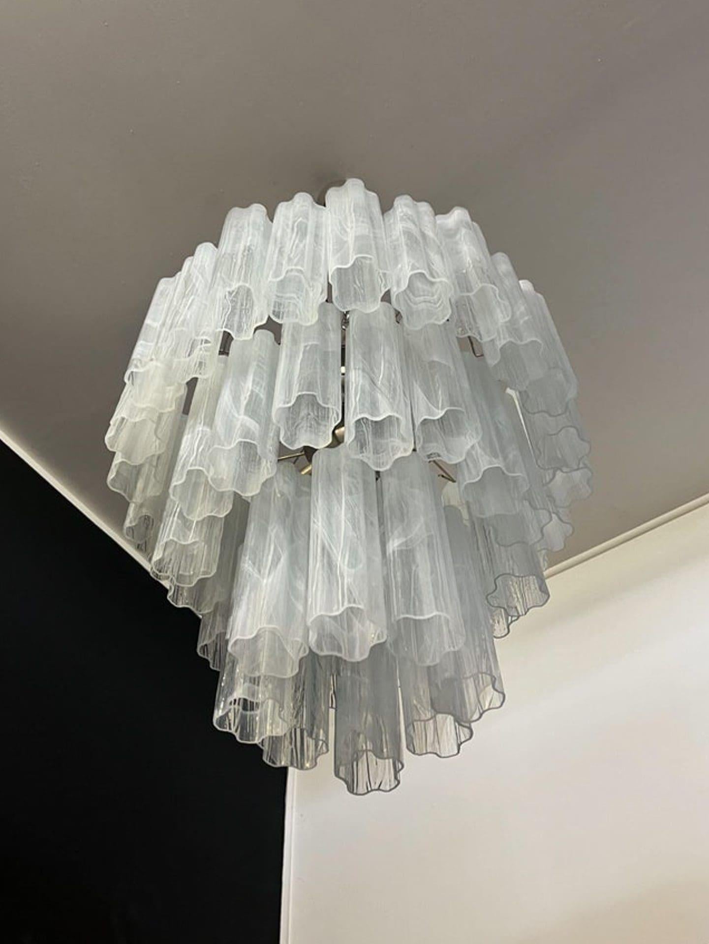 Murano Chandelier – 48 tubes – Alabaster White - fovolighting
