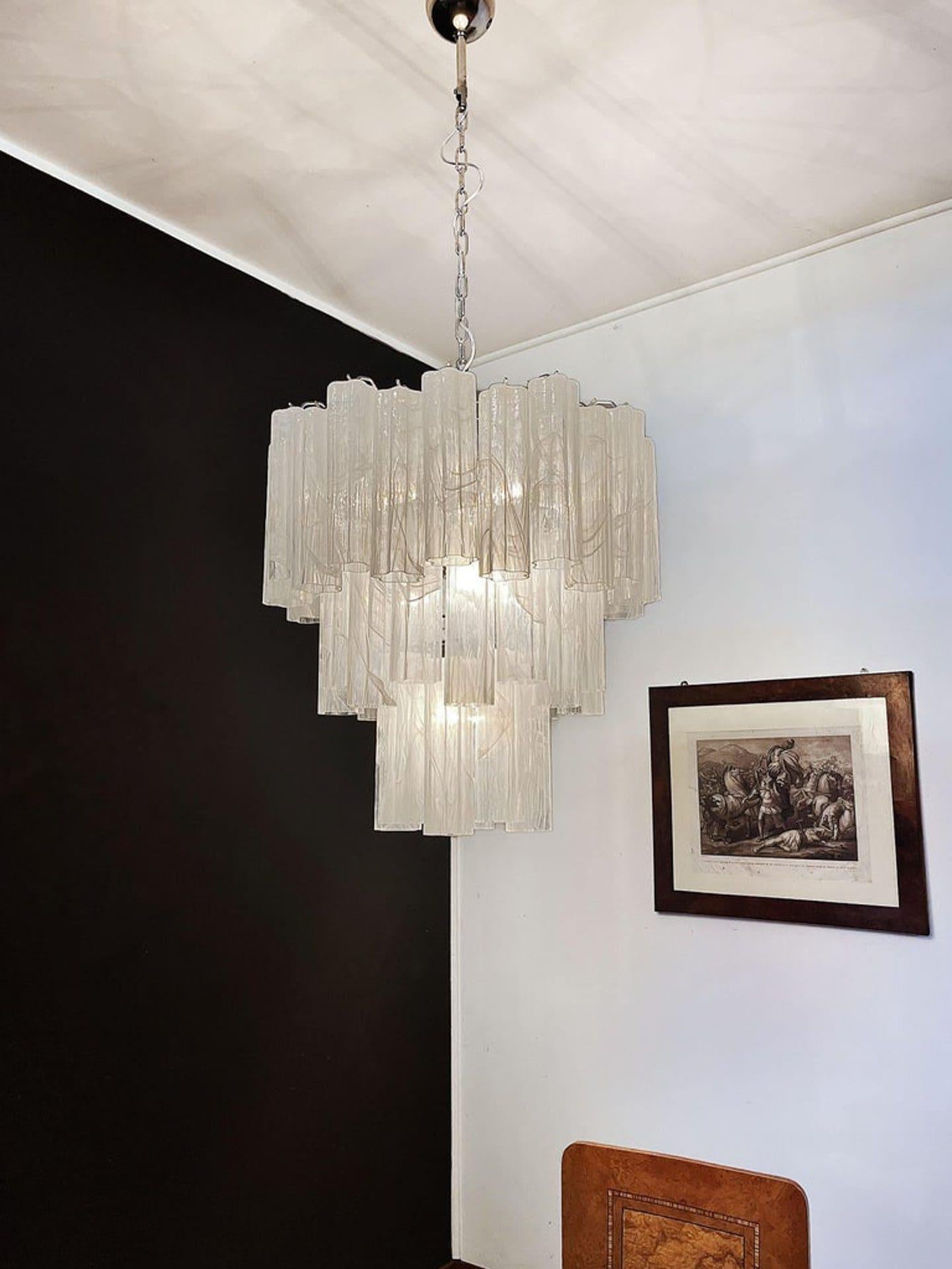 Murano Chandelier – 48 tubes – Alabaster White - fovolighting