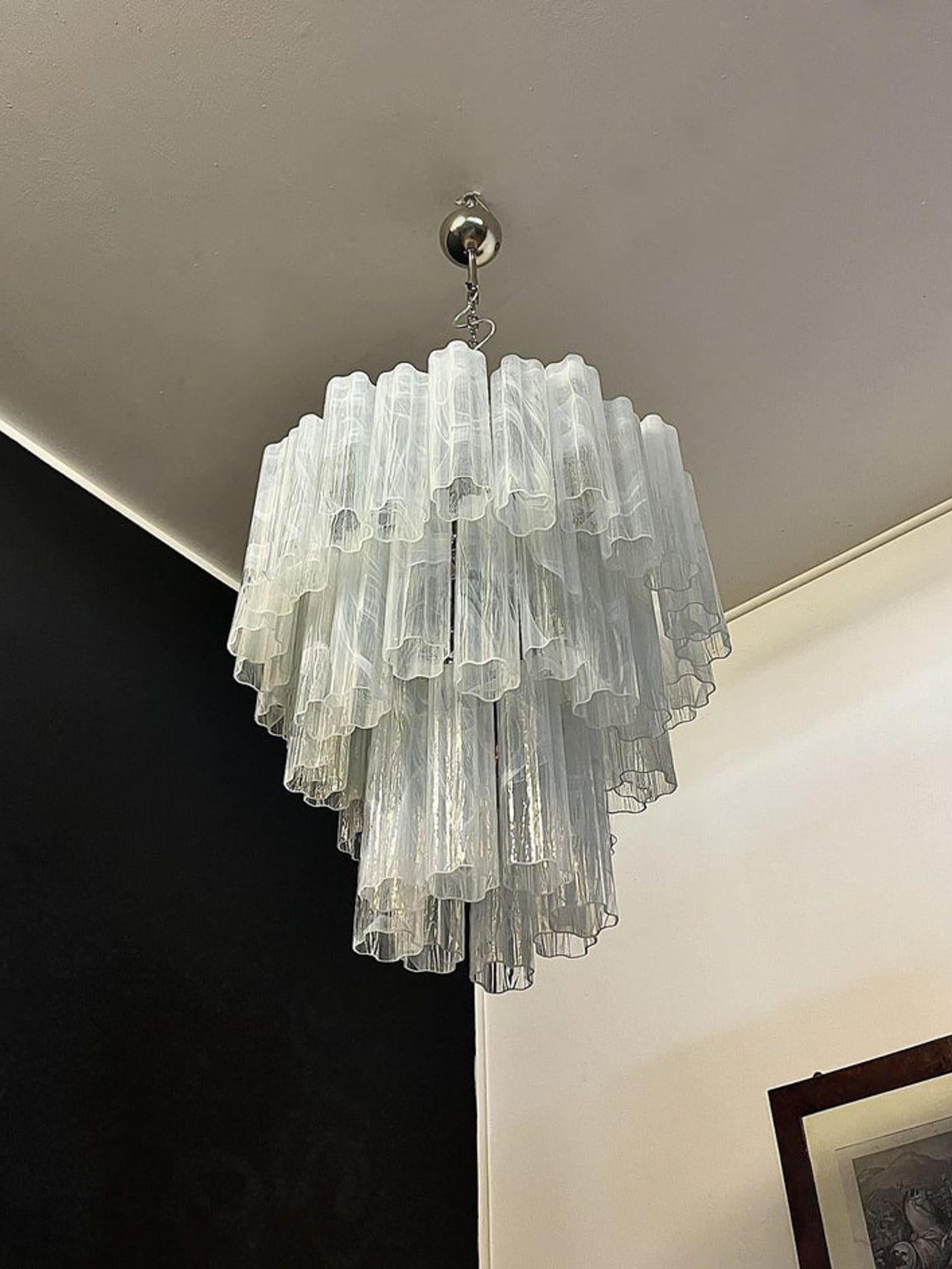 Murano Chandelier – 48 tubes – Alabaster White - fovolighting