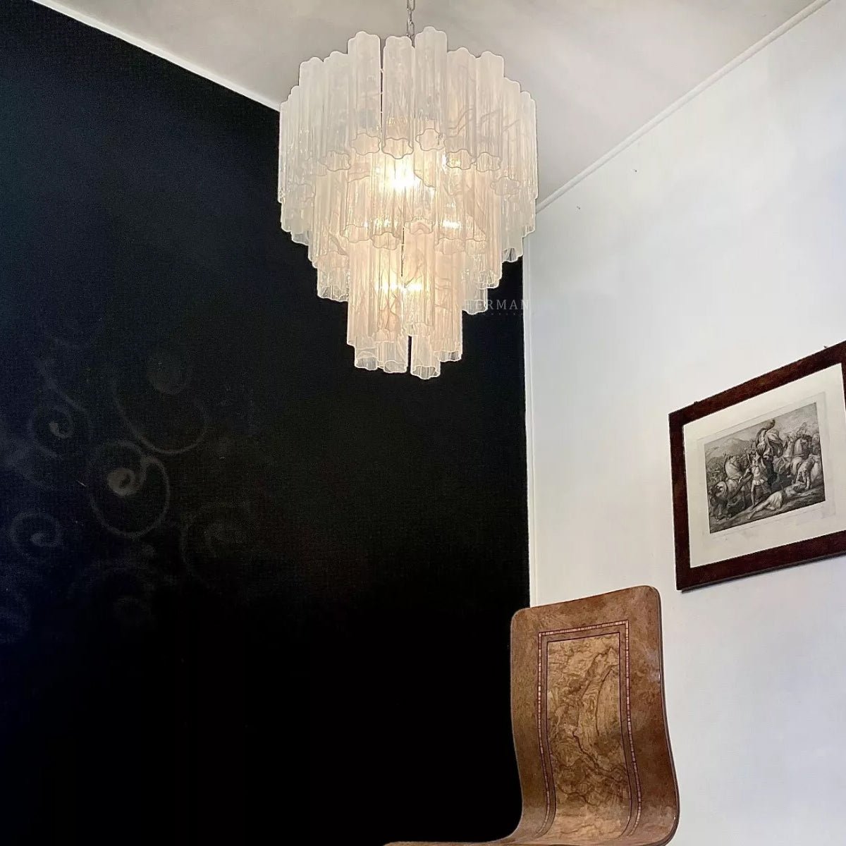 Murano Chandelier – 48 tubes – Alabaster White - fovolighting