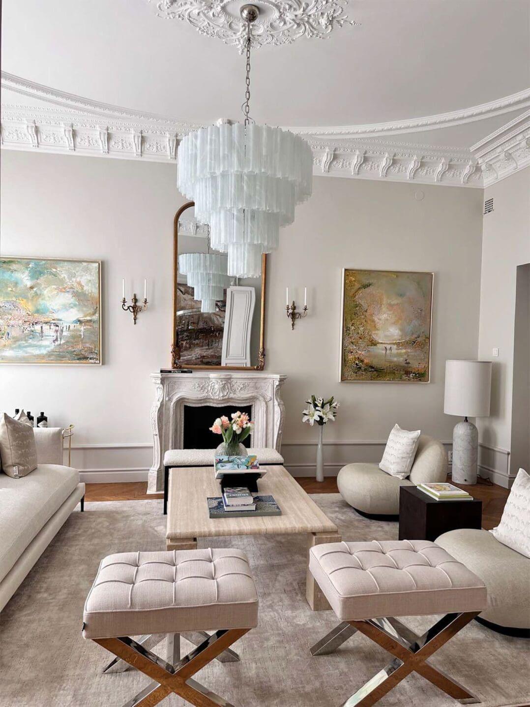 Murano Chandelier – 78 tubes – Alabaster white - fovolighting