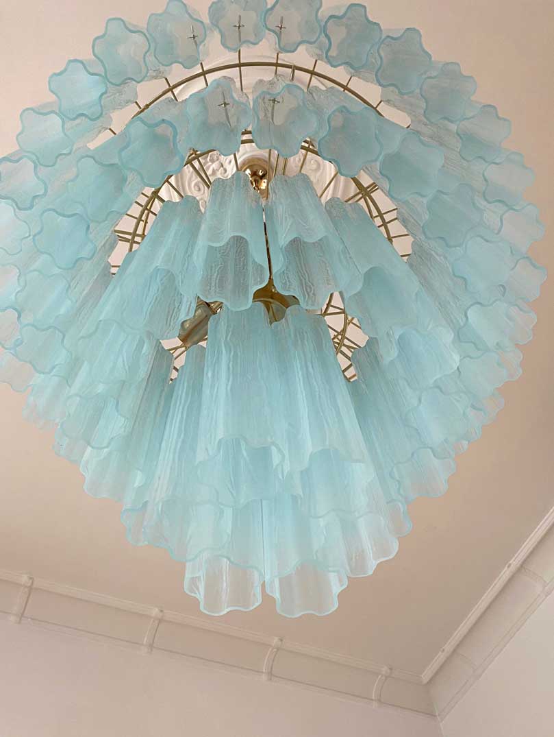 Murano Chandelier – 78 tubes – Opal - fovolighting