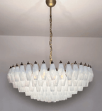 Murano Chandelier – Poliedri – 185 glass – White Alabaster - fovolighting