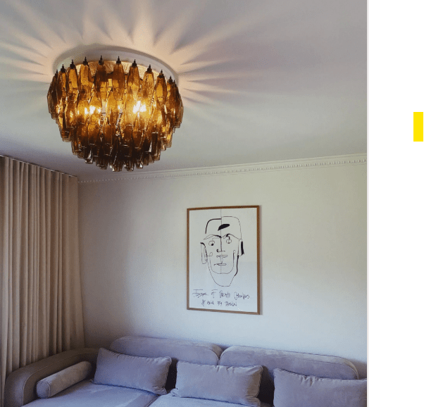 Murano Chandelier – Poliedri – 84 glasses – Dark smoked - fovolighting