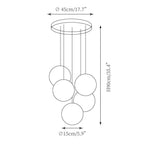 Nami Alabaster Sphere Staircase Chandelier Brass Multi Pendant Light - fovolighting