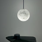 Nami Alabaster Sphere Staircase Chandelier Brass Multi Pendant Light - fovolighting